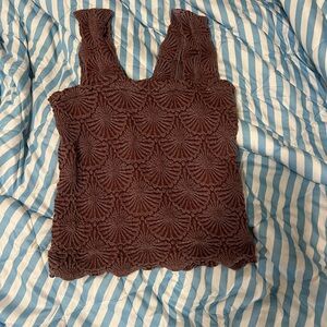 Elegant Brown Textured Women's Top